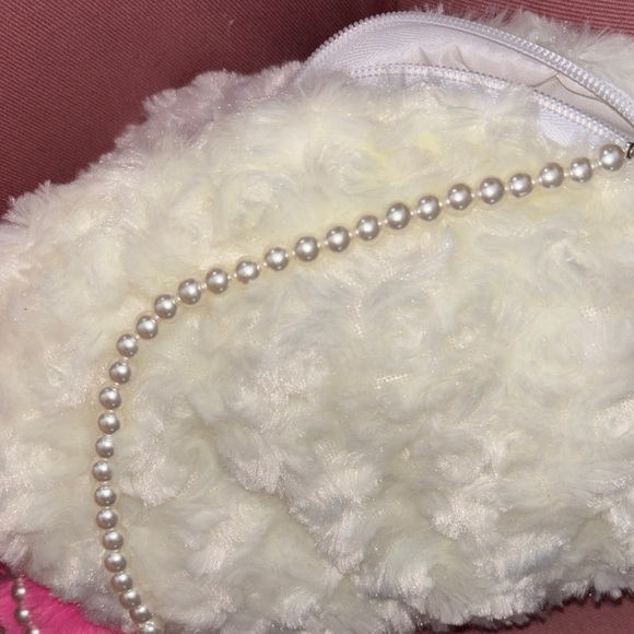 Adorable White and Pink Bunny Kids Purse with hot pink Pom Pom head band - Picture 7 of 7